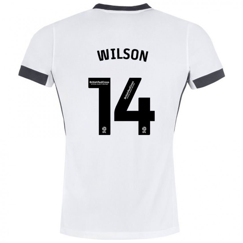 Niño Camiseta Siobhan Wilson #14 Blanco Negro 2ª Equipación 2024/25 La Camisa