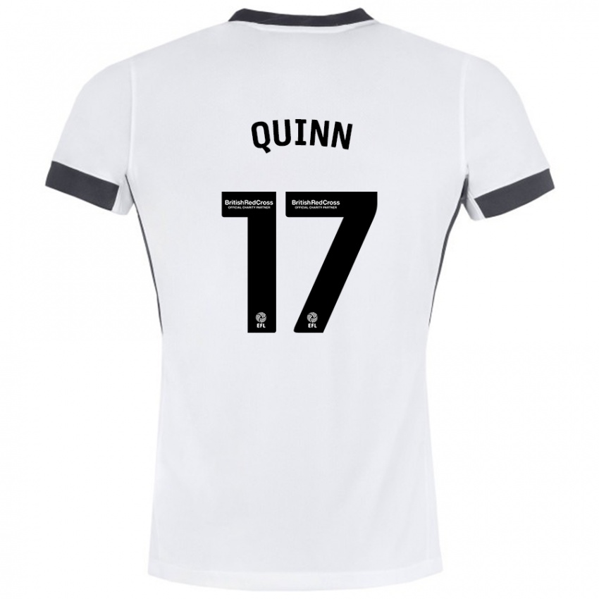 Niño Camiseta Lucy Quinn #17 Blanco Negro 2ª Equipación 2024/25 La Camisa