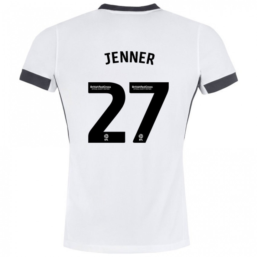 Niño Camiseta Abbi Jenner #27 Blanco Negro 2ª Equipación 2024/25 La Camisa