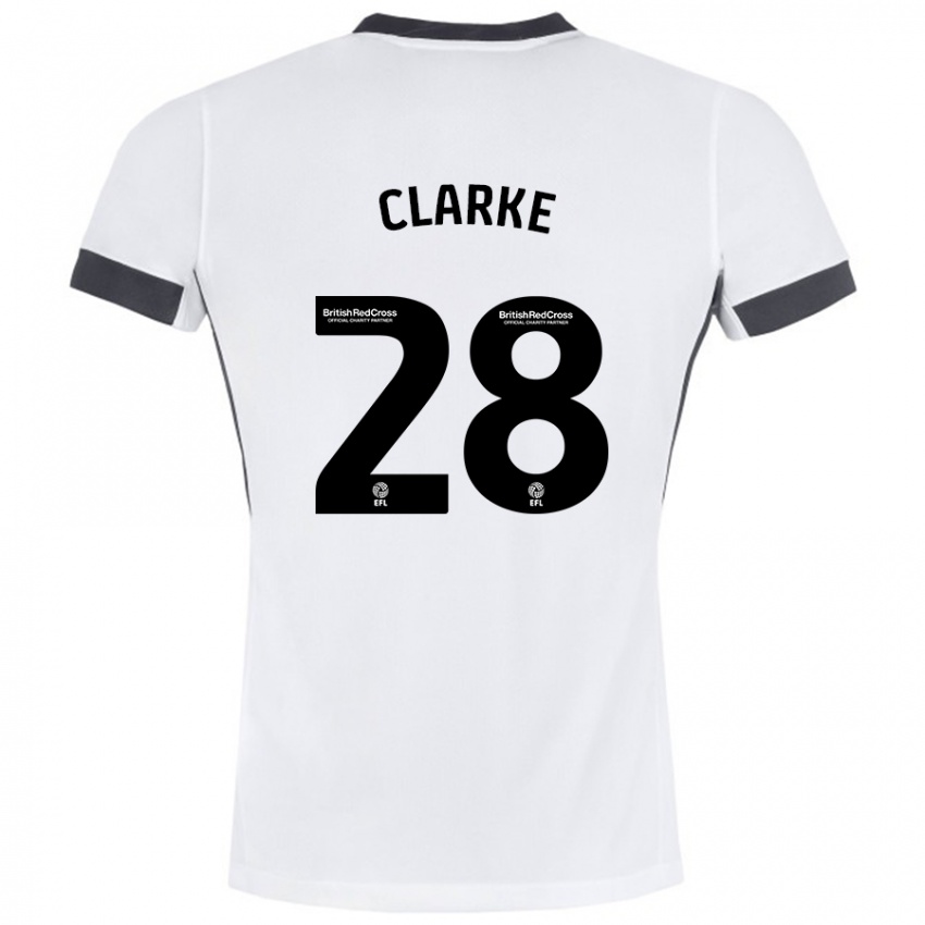 Niño Camiseta Charlotte Clarke #28 Blanco Negro 2ª Equipación 2024/25 La Camisa