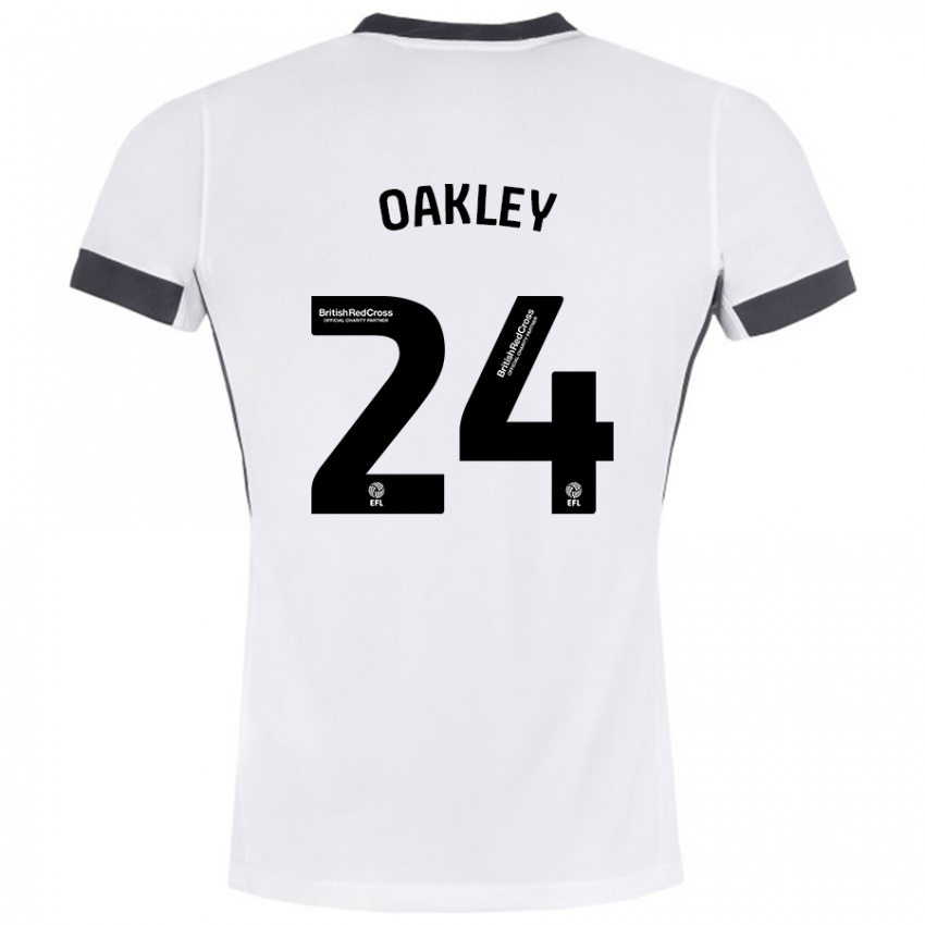 Niño Camiseta Marcel Oakley #24 Blanco Negro 2ª Equipación 2024/25 La Camisa