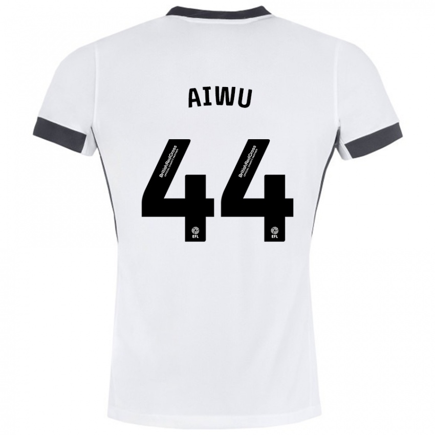 Niño Camiseta Emanuel Aiwu #44 Blanco Negro 2ª Equipación 2024/25 La Camisa