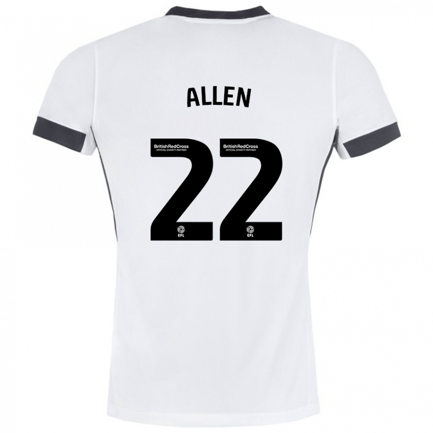 Niño Camiseta Remi Allen #22 Blanco Negro 2ª Equipación 2024/25 La Camisa