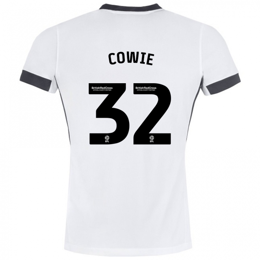 Niño Camiseta Abbie Cowie #32 Blanco Negro 2ª Equipación 2024/25 La Camisa