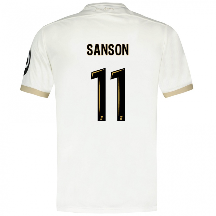 Niño Camiseta Morgan Sanson #11 Blanco Dorado 2ª Equipación 2024/25 La Camisa