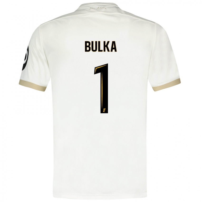 Niño Camiseta Marcin Bulka #1 Blanco Dorado 2ª Equipación 2024/25 La Camisa