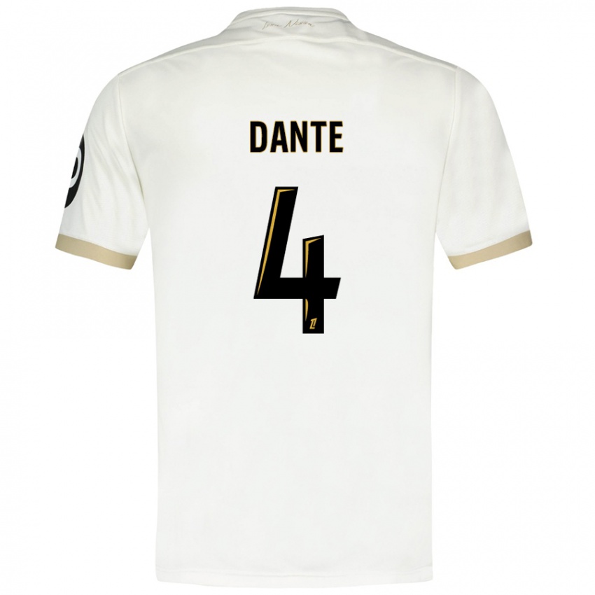 Niño Camiseta Dante #4 Blanco Dorado 2ª Equipación 2024/25 La Camisa