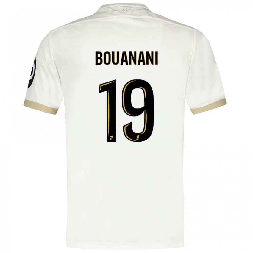 Niño Camiseta Badredine Bouanani #19 Blanco Dorado 2ª Equipación 2024/25 La Camisa