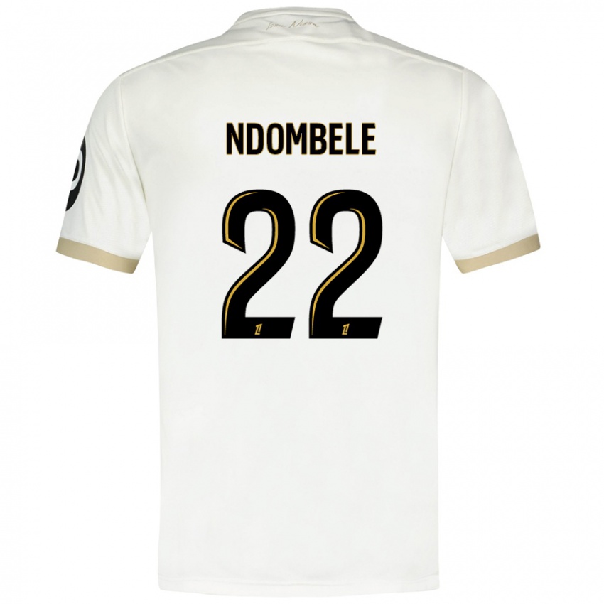 Niño Camiseta Tanguy Ndombele #22 Blanco Dorado 2ª Equipación 2024/25 La Camisa