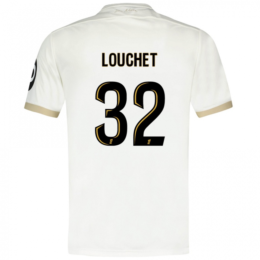 Niño Camiseta Tom Louchet #32 Blanco Dorado 2ª Equipación 2024/25 La Camisa