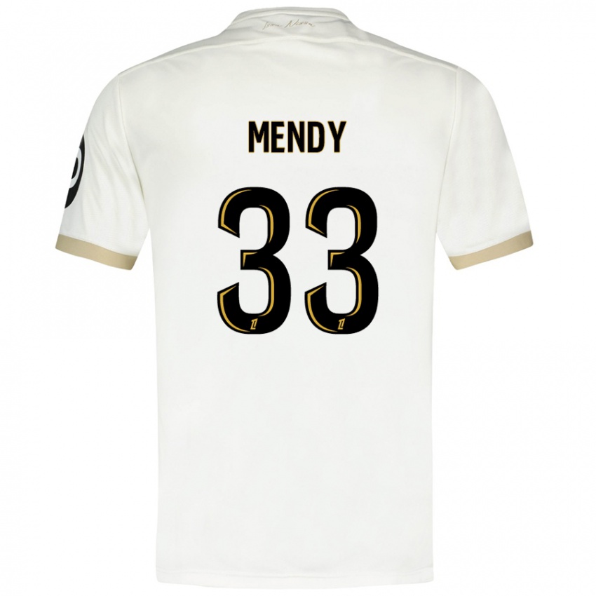 Niño Camiseta Antoine Mendy #33 Blanco Dorado 2ª Equipación 2024/25 La Camisa