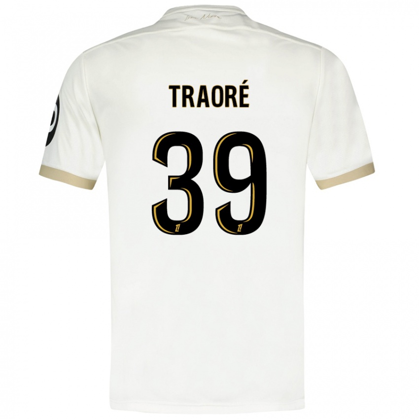 Niño Camiseta Daouda Traoré #39 Blanco Dorado 2ª Equipación 2024/25 La Camisa