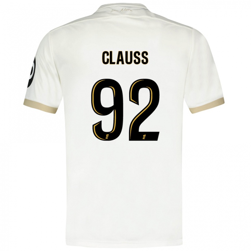 Niño Camiseta Jonathan Clauss #92 Blanco Dorado 2ª Equipación 2024/25 La Camisa