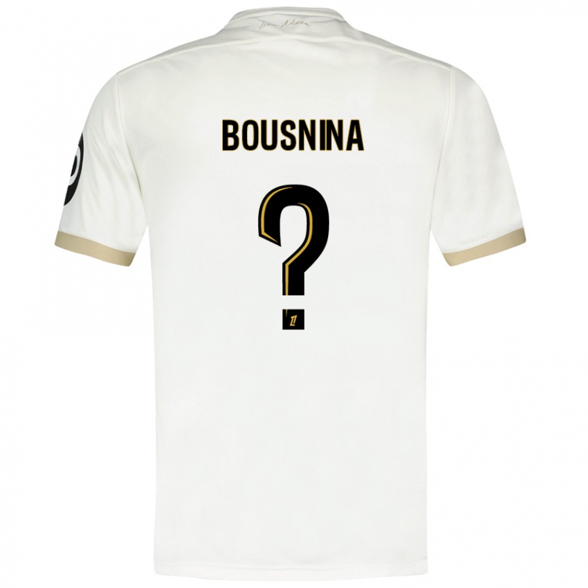 Niño Camiseta Farès Bousnina #0 Blanco Dorado 2ª Equipación 2024/25 La Camisa