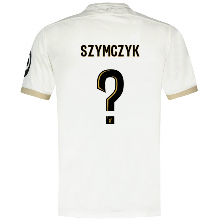 Niño Camiseta Kacper Szymczyk #0 Blanco Dorado 2ª Equipación 2024/25 La Camisa