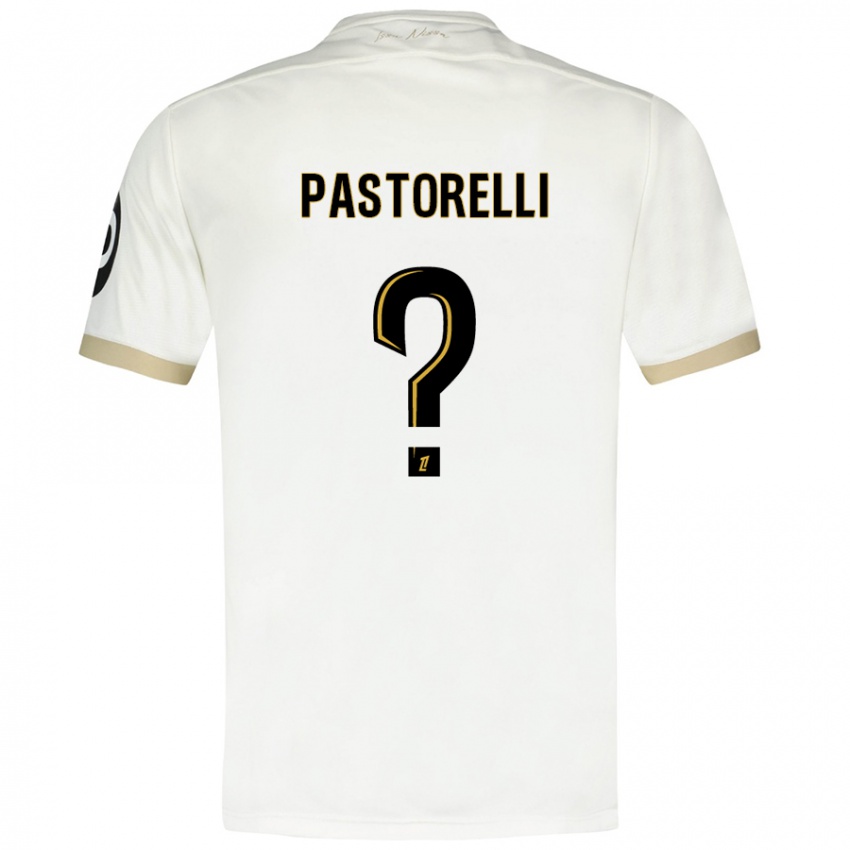 Niño Camiseta Julien Pastorelli #0 Blanco Dorado 2ª Equipación 2024/25 La Camisa