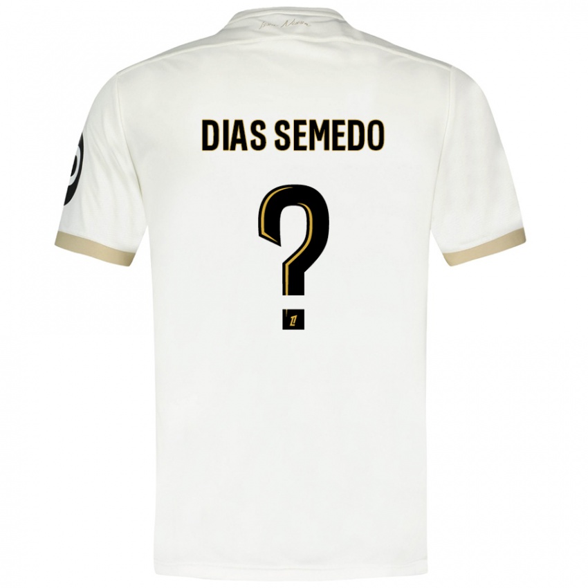 Niño Camiseta Samuel Dias Semedo #0 Blanco Dorado 2ª Equipación 2024/25 La Camisa