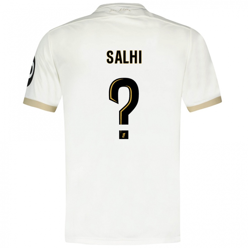 Niño Camiseta Iliesse Salhi #0 Blanco Dorado 2ª Equipación 2024/25 La Camisa