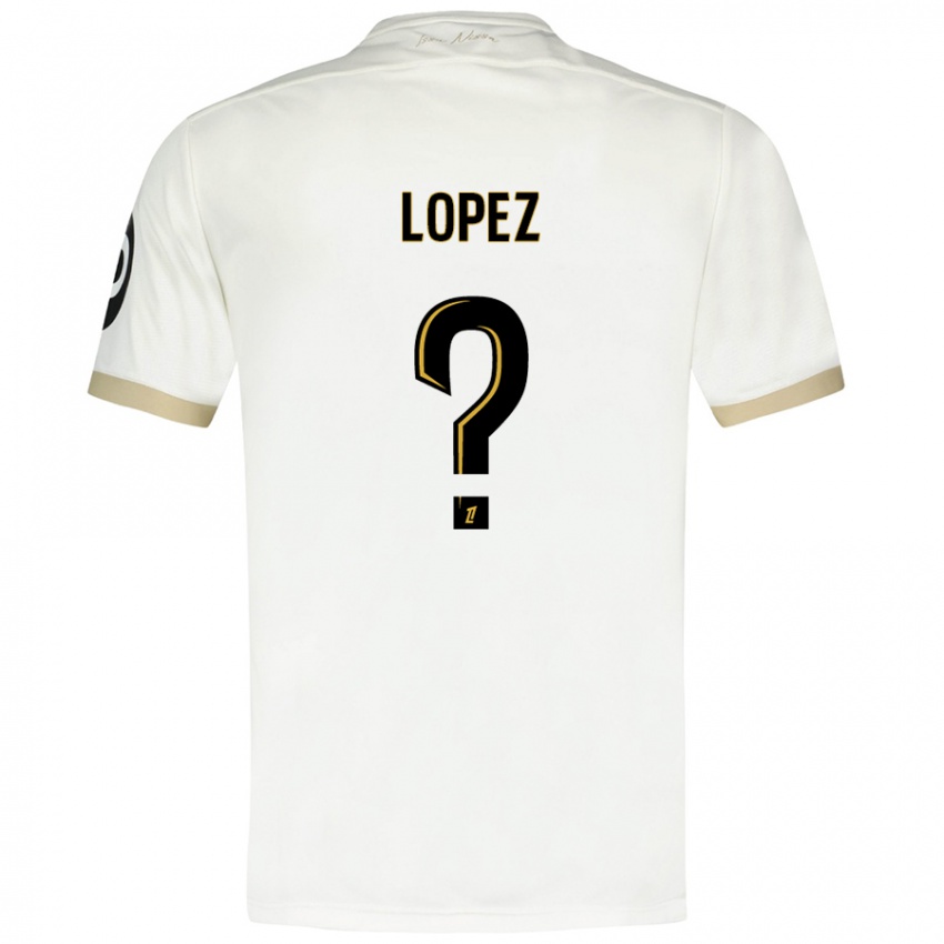 Niño Camiseta Kylian Lopez #0 Blanco Dorado 2ª Equipación 2024/25 La Camisa