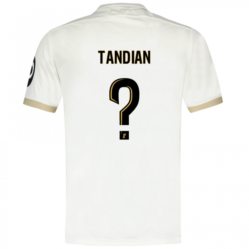 Niño Camiseta Elage Tandian #0 Blanco Dorado 2ª Equipación 2024/25 La Camisa