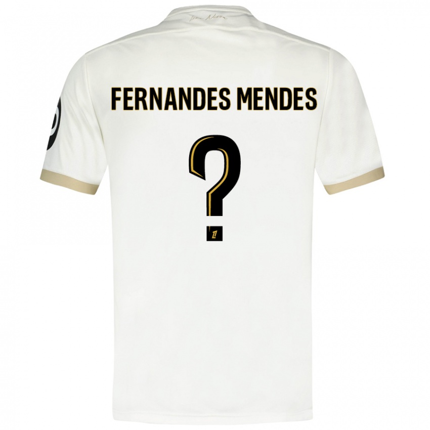 Niño Camiseta Mathis Fernandes Mendes #0 Blanco Dorado 2ª Equipación 2024/25 La Camisa