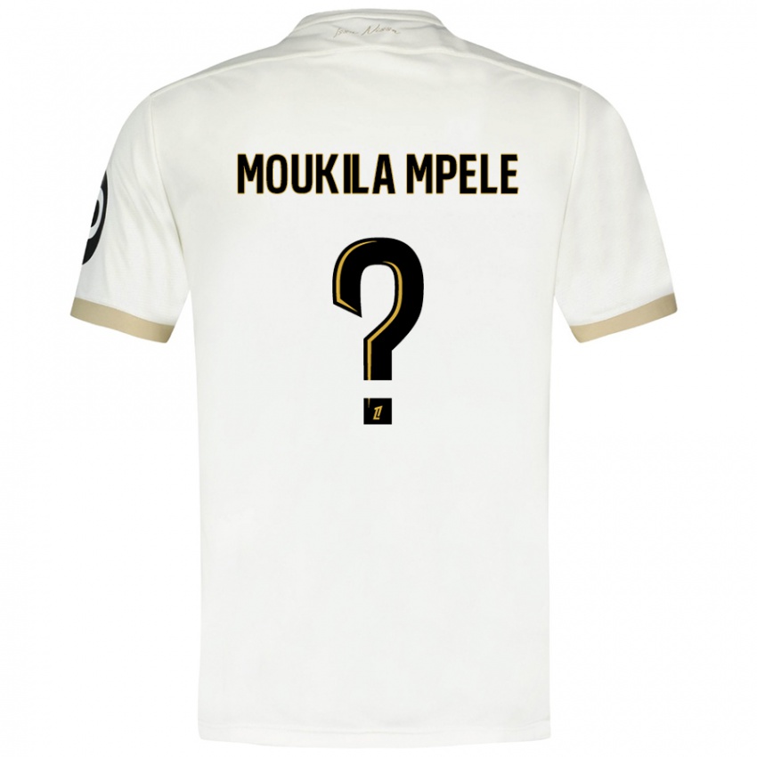 Niño Camiseta Beny Moukila Mpele #0 Blanco Dorado 2ª Equipación 2024/25 La Camisa