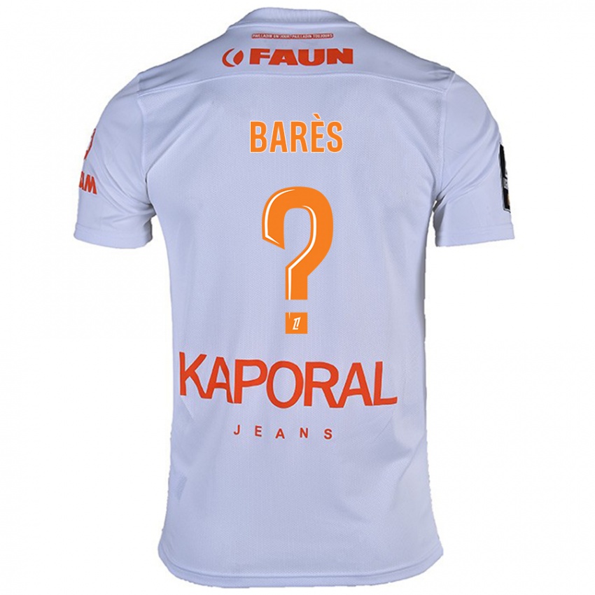 Niño Camiseta Gabriel Barès #0 Blanco 2ª Equipación 2024/25 La Camisa