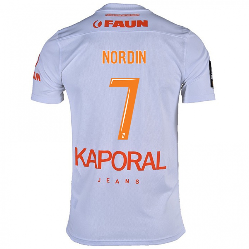 Niño Camiseta Arnaud Nordin #7 Blanco 2ª Equipación 2024/25 La Camisa