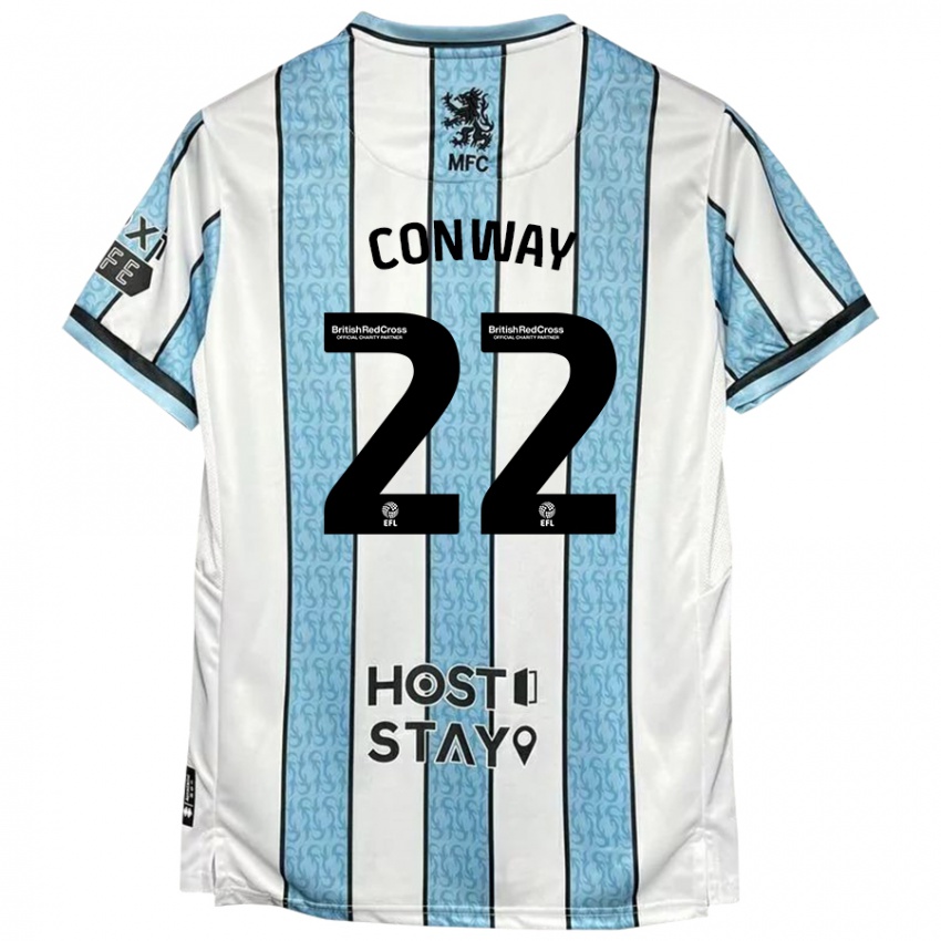 Niño Camiseta Tommy Conway #22 Blanco Azul 2ª Equipación 2024/25 La Camisa