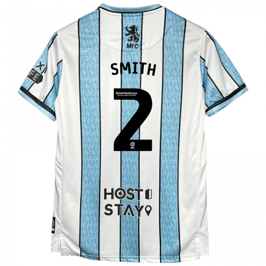 Niño Camiseta Tommy Smith #2 Blanco Azul 2ª Equipación 2024/25 La Camisa