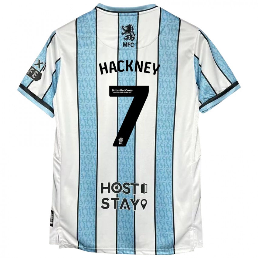 Niño Camiseta Hayden Hackney #7 Blanco Azul 2ª Equipación 2024/25 La Camisa