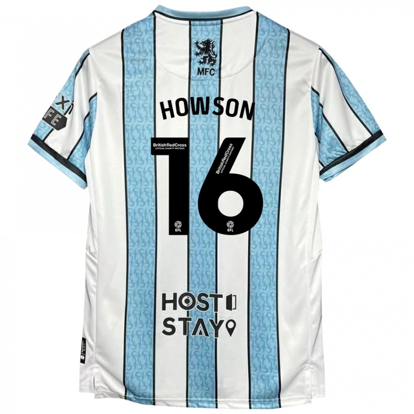 Niño Camiseta Jonathan Howson #16 Blanco Azul 2ª Equipación 2024/25 La Camisa