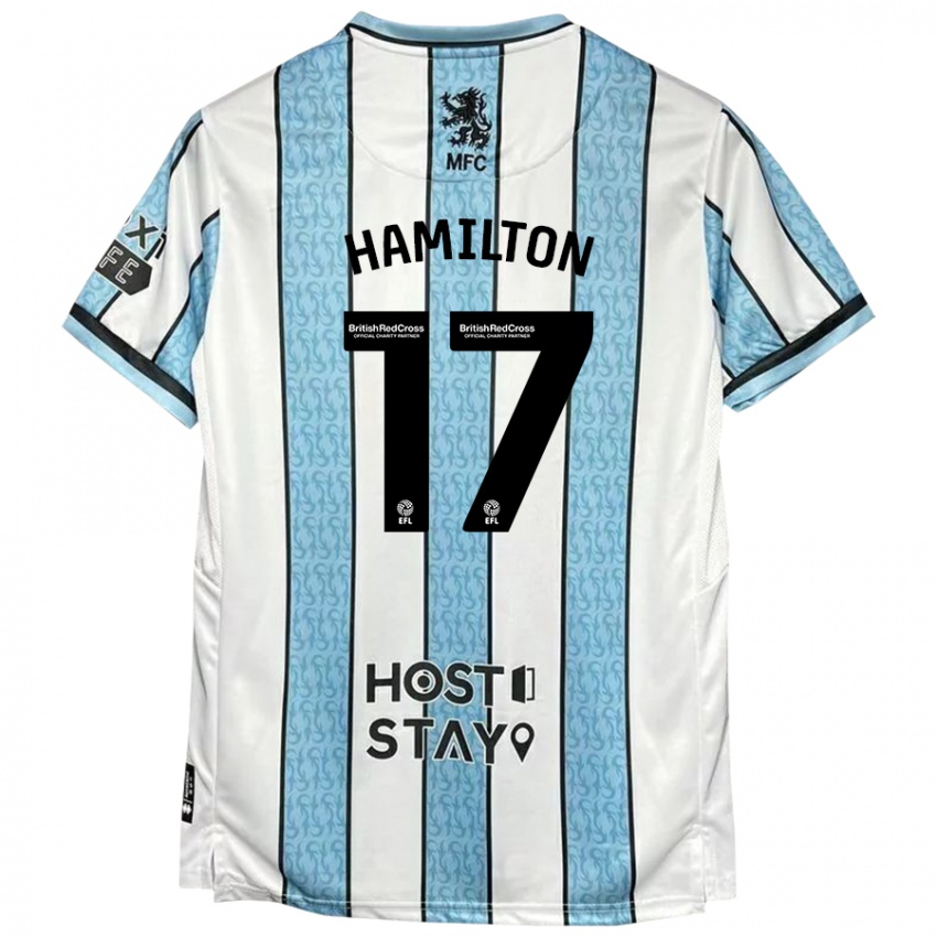 Niño Camiseta Micah Hamilton #17 Blanco Azul 2ª Equipación 2024/25 La Camisa