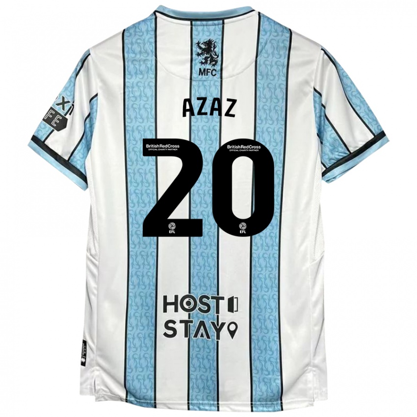 Niño Camiseta Finn Azaz #20 Blanco Azul 2ª Equipación 2024/25 La Camisa