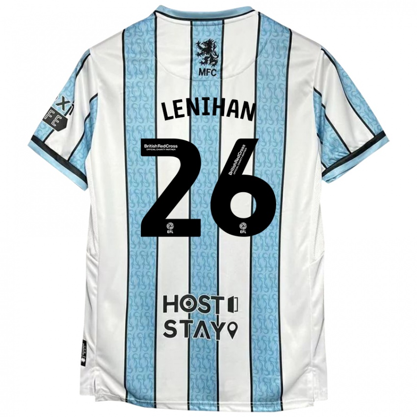 Niño Camiseta Darragh Lenihan #26 Blanco Azul 2ª Equipación 2024/25 La Camisa