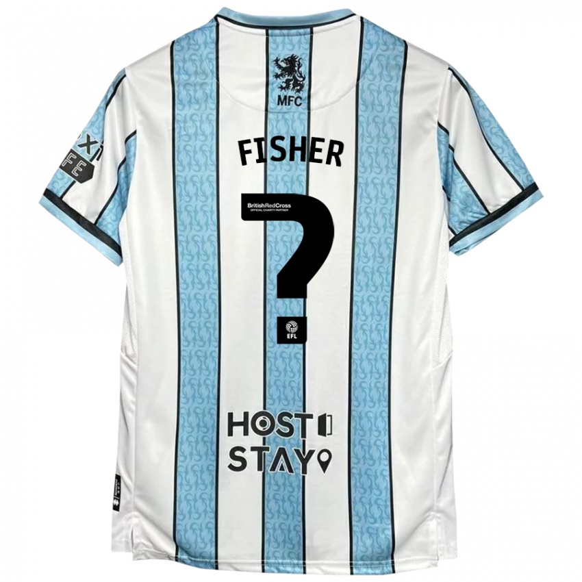 Niño Camiseta Nathan Fisher #0 Blanco Azul 2ª Equipación 2024/25 La Camisa