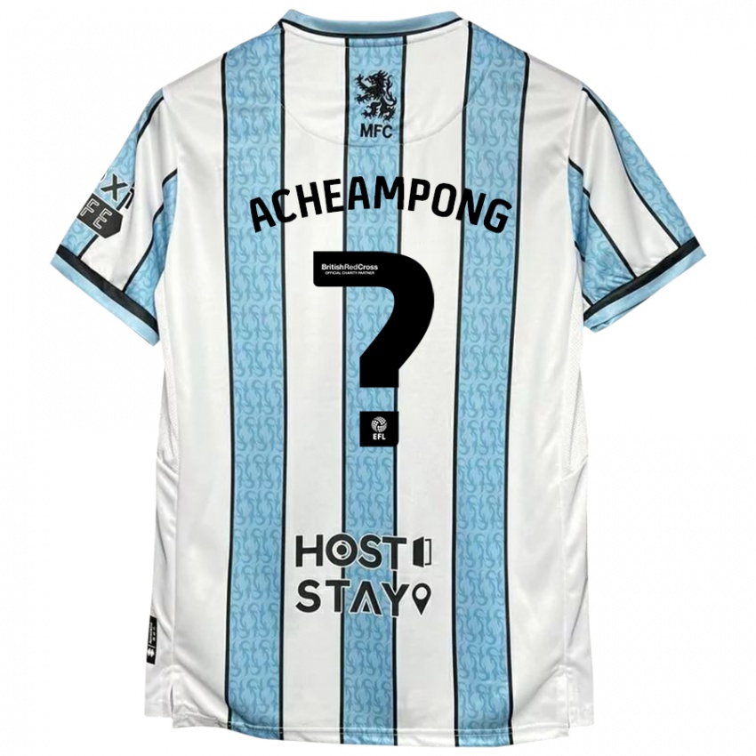 Niño Camiseta Prince Acheampong #0 Blanco Azul 2ª Equipación 2024/25 La Camisa