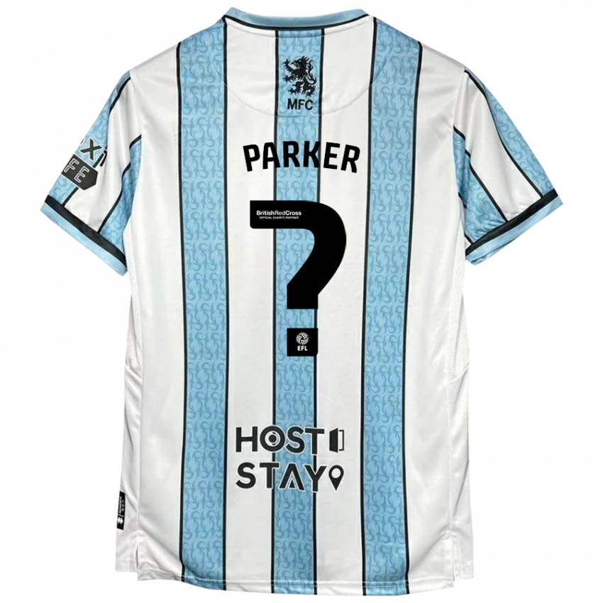 Niño Camiseta Leon Parker #0 Blanco Azul 2ª Equipación 2024/25 La Camisa