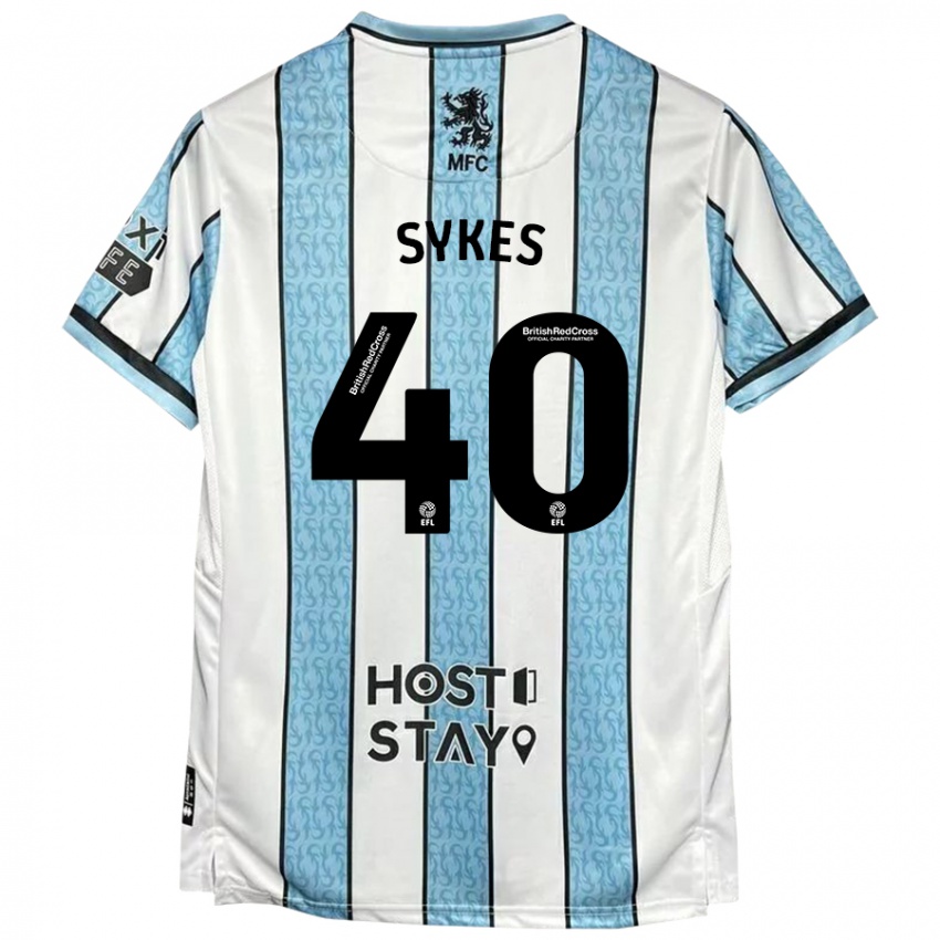 Niño Camiseta Cain Sykes #40 Blanco Azul 2ª Equipación 2024/25 La Camisa