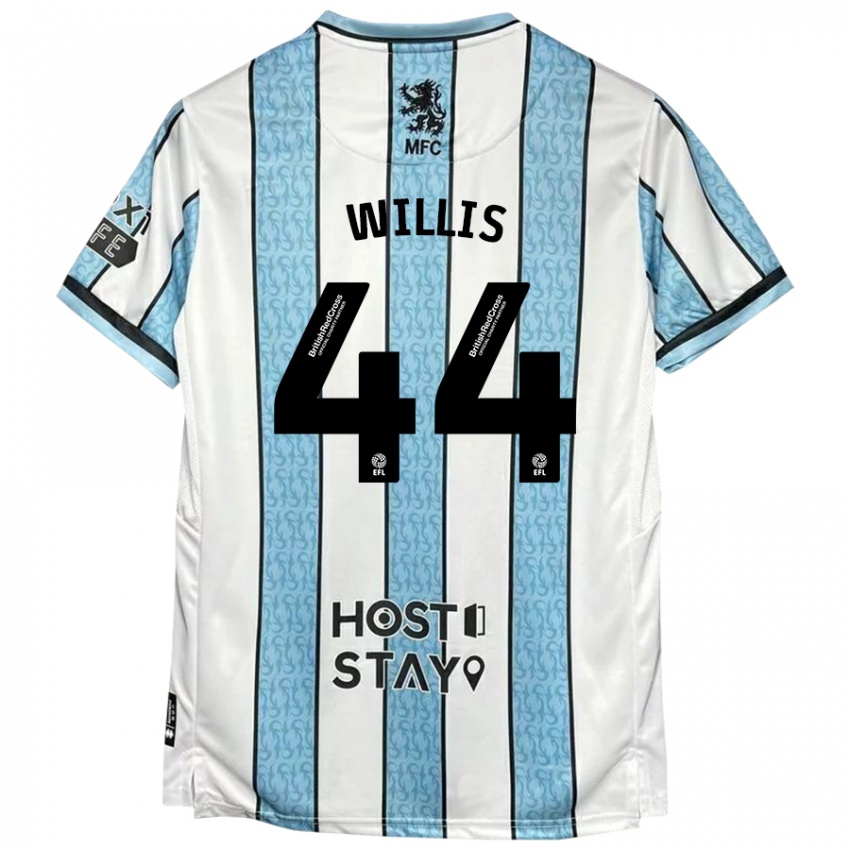 Niño Camiseta Pharrell Willis #44 Blanco Azul 2ª Equipación 2024/25 La Camisa