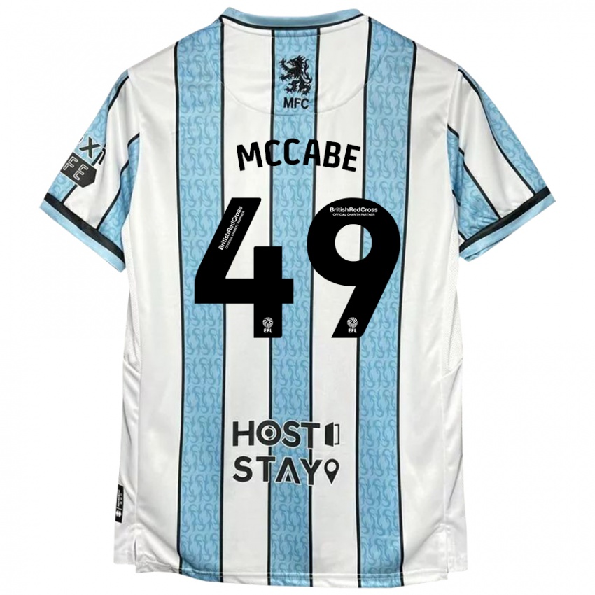 Niño Camiseta Law Mccabe #49 Blanco Azul 2ª Equipación 2024/25 La Camisa