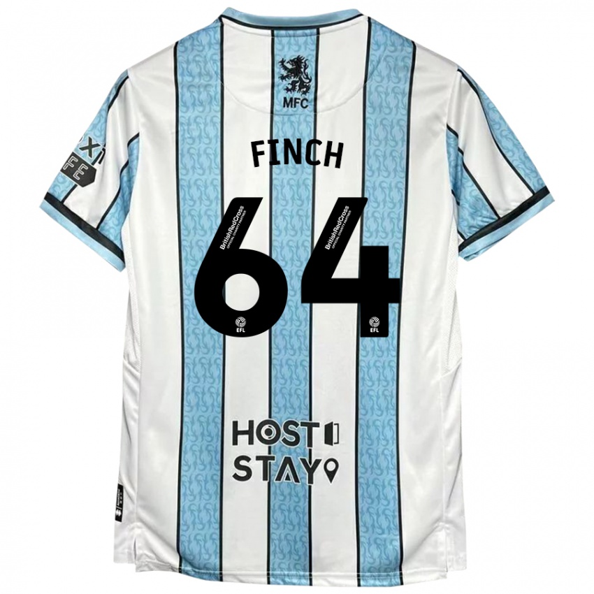 Niño Camiseta Sonny Finch #64 Blanco Azul 2ª Equipación 2024/25 La Camisa