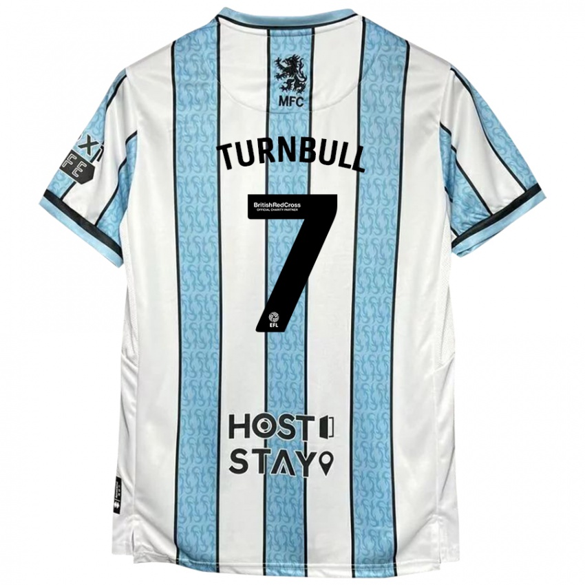 Niño Camiseta Ellen Turnbull #7 Blanco Azul 2ª Equipación 2024/25 La Camisa