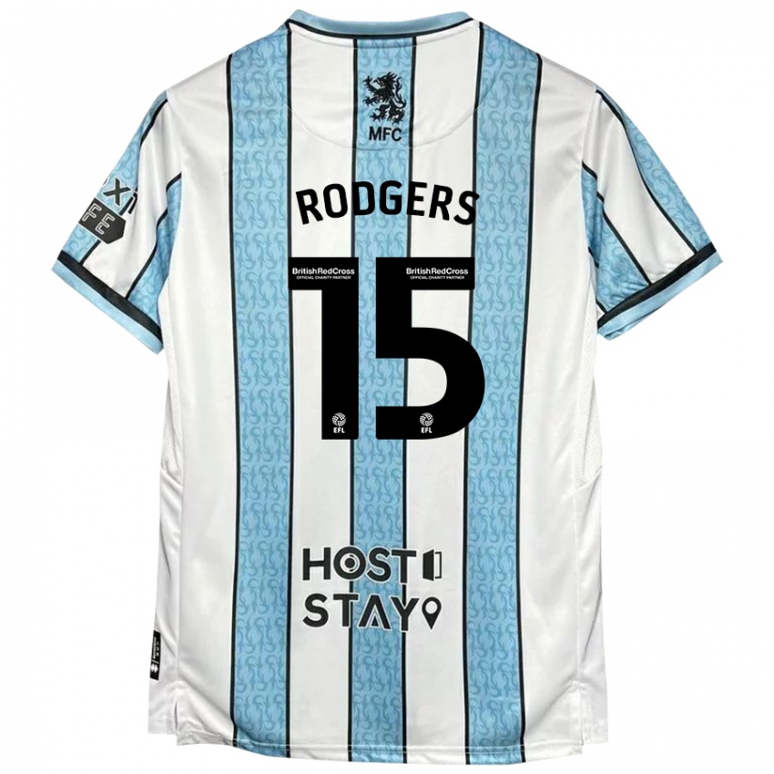 Niño Camiseta Amber Rodgers #15 Blanco Azul 2ª Equipación 2024/25 La Camisa