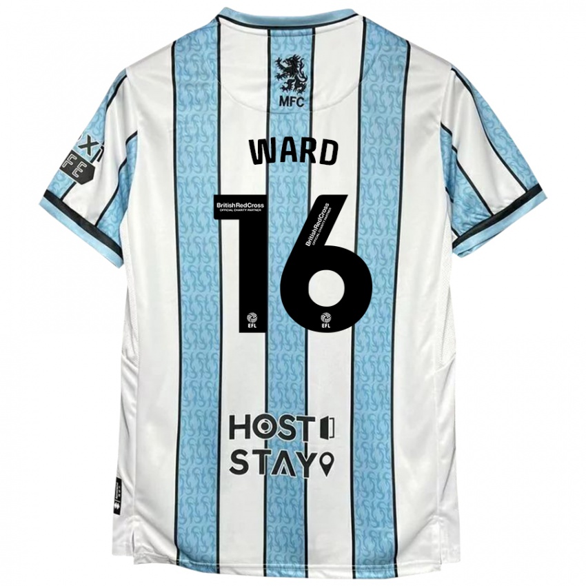 Niño Camiseta Francesca Ward #16 Blanco Azul 2ª Equipación 2024/25 La Camisa