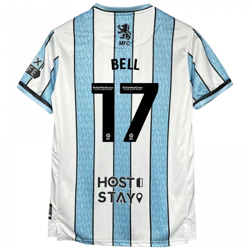 Niño Camiseta Millie Bell #17 Blanco Azul 2ª Equipación 2024/25 La Camisa