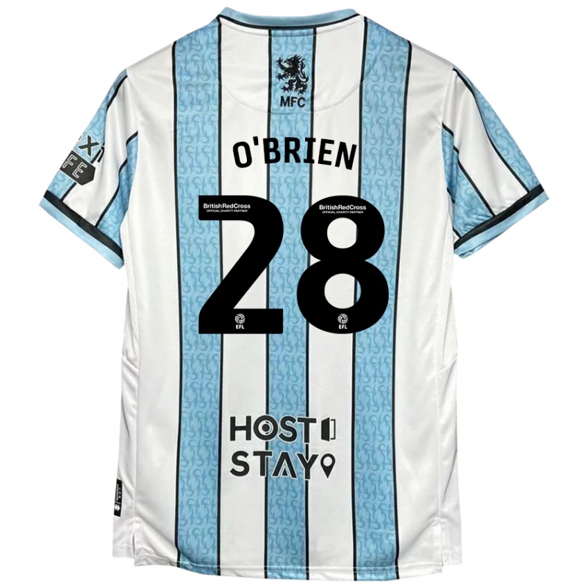 Niño Camiseta Lewis O'brien #28 Blanco Azul 2ª Equipación 2024/25 La Camisa