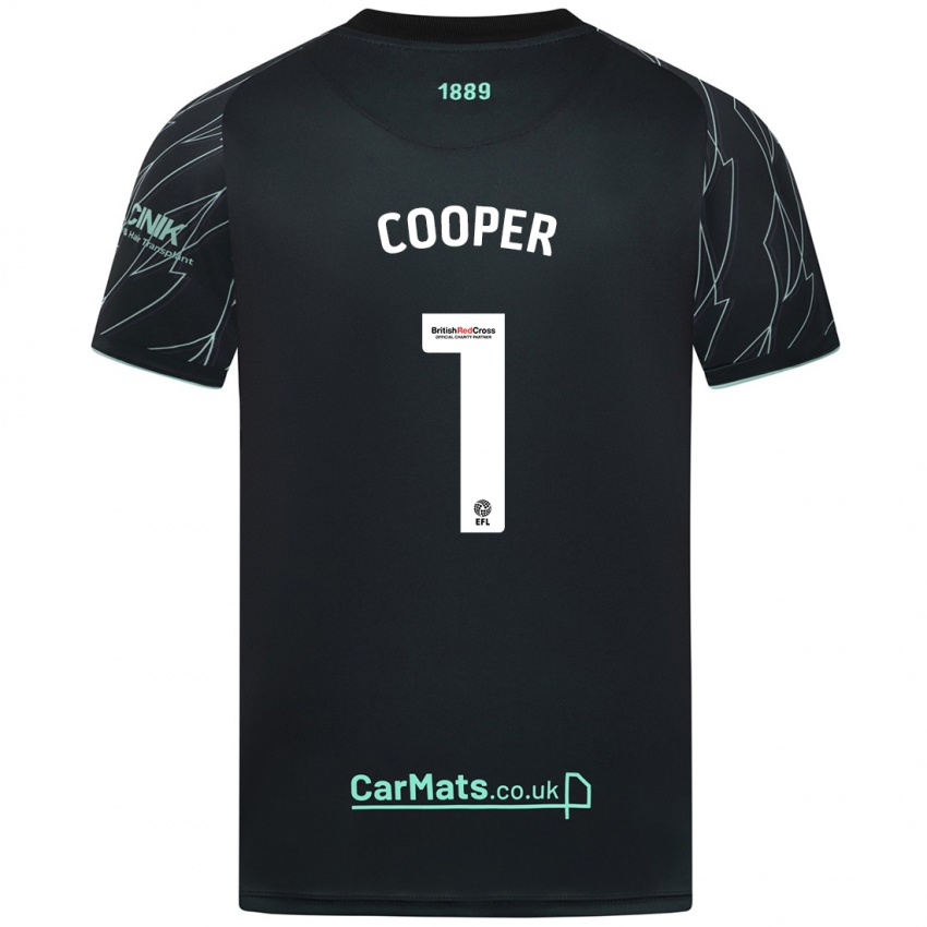 Niño Camiseta Michael Cooper #1 Negro Verde 2ª Equipación 2024/25 La Camisa