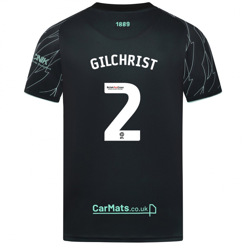 Niño Camiseta Alfie Gilchrist #2 Negro Verde 2ª Equipación 2024/25 La Camisa