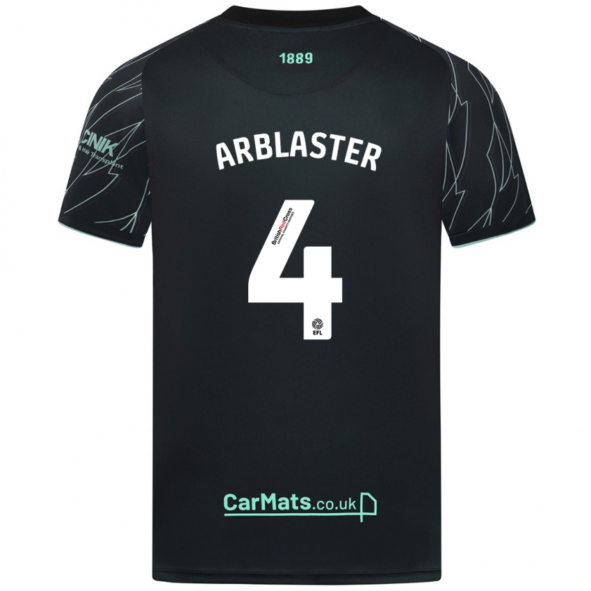 Niño Camiseta Oliver Arblaster #4 Negro Verde 2ª Equipación 2024/25 La Camisa